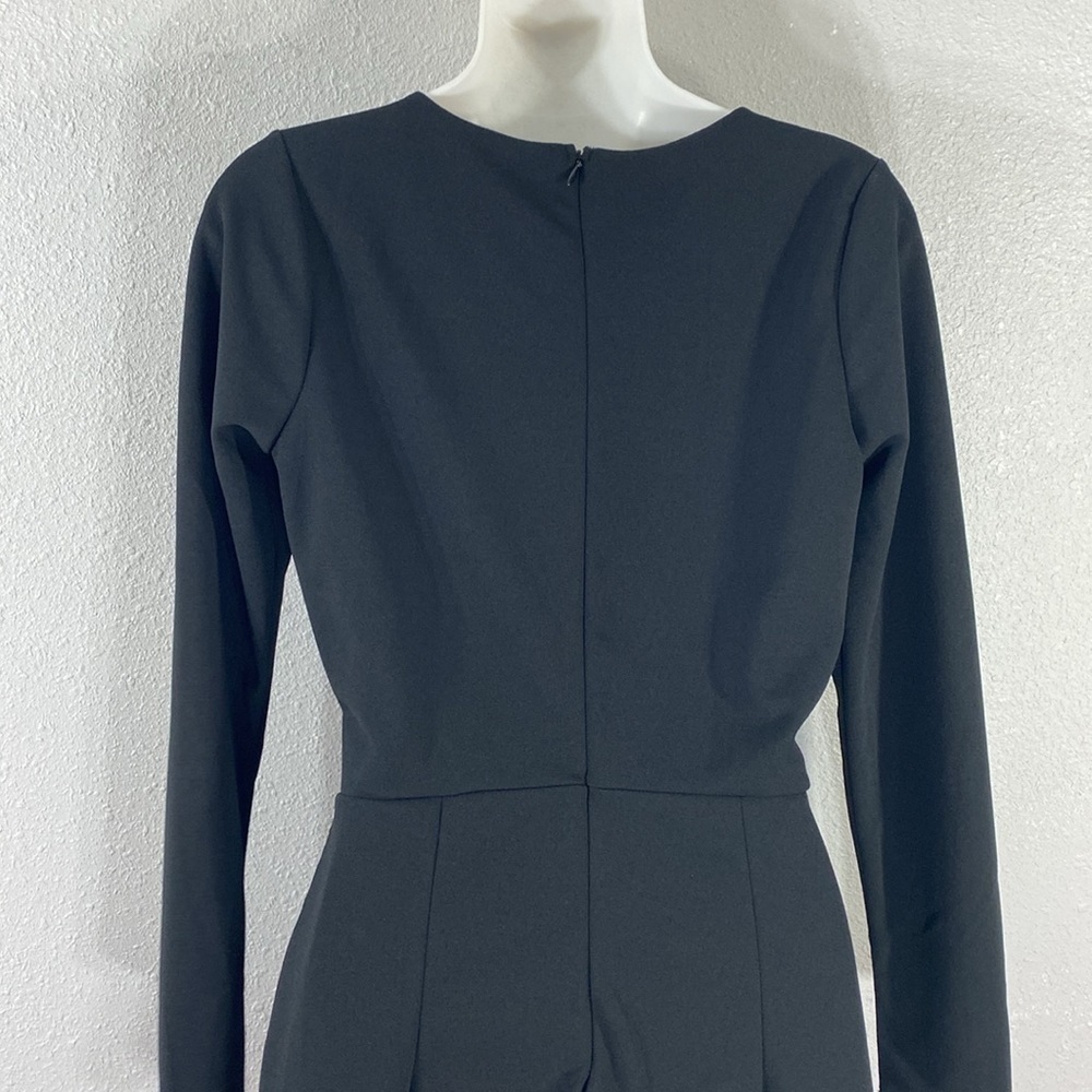 Lulu’s Babe Heaven Black Long Sleeve Asymmetrical Romper Medium M S22 - Picture 11 of 14